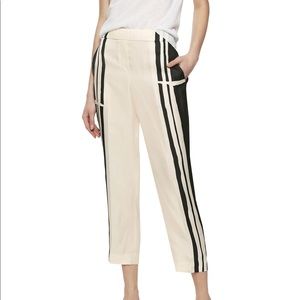Theory %100 silk pants size 00 white / grey black